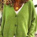 Women's V-Neck Button-Front Cardigan Sweater