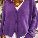 Women's V-Neck Button-Front Cardigan Sweater