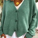 Women's V-Neck Button-Front Cardigan Sweater