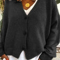 Women's V-Neck Button-Front Cardigan Sweater