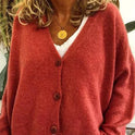 Women's V-Neck Button-Front Cardigan Sweater