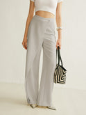 Women's Wide-Leg Pants – High-Waisted, Asymmetric Wrap Front