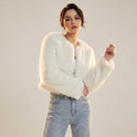 Women's Cropped Open Front Faux Fur Jacket