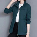 Women's Short Lightweight Zip Jacket with Drawstring Waist