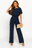 Women's Jumpsuit – Short Sleeve, Tie Waist