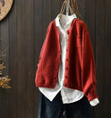 Women's Knit Cardigan – Oversized, Chest Pocket