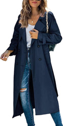 Women's Trench Coat – Double-Breasted, Belted, Oversized