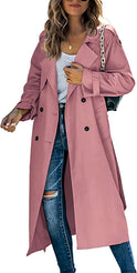 Women's Trench Coat – Double-Breasted, Belted, Oversized