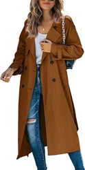 Women's Trench Coat – Double-Breasted, Belted, Oversized