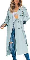 Women's Trench Coat – Double-Breasted, Belted, Oversized