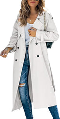 Women's Trench Coat – Double-Breasted, Belted, Oversized