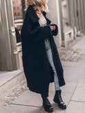 Women's Chunky Knit Longline Cardigan with Collar