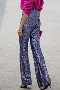 Women's High-Waisted Pants – Sequin, Evening, Flare