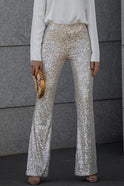 Women's High-Waisted Pants – Sequin, Evening, Flare