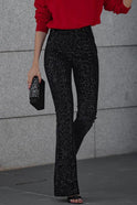 Women's High-Waisted Pants – Sequin, Evening, Flare