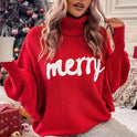 Women's Turtleneck Christmas Sweater – Chunky Knit