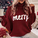 Women's Turtleneck Christmas Sweater – Chunky Knit