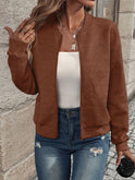 Women's Zip-Front Textured Knit Cardigan Sweater