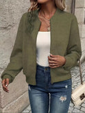 Women's Zip-Front Textured Knit Cardigan Sweater