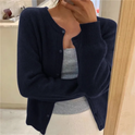 Women's Button-Front Crewneck Cardigan Sweater