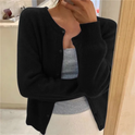 Women's Button-Front Crewneck Cardigan Sweater