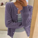 Women's Button-Front Crewneck Cardigan Sweater