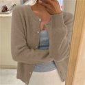 Women's Button-Front Crewneck Cardigan Sweater