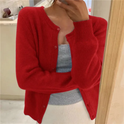 Women's Button-Front Crewneck Cardigan Sweater