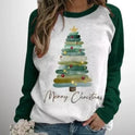 Women's Christmas Sweater – Contrast Raglan, Long Sleeve