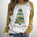 Women's Christmas Sweater – Contrast Raglan, Long Sleeve