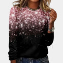 Women's Long Sleeve Top – Sparkle Print Crewneck