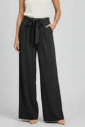 Women's Wide-Leg Pants – High-Waisted, Pleated, Tie Belt