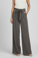 Women's Wide-Leg Pants – High-Waisted, Pleated, Tie Belt