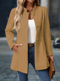 Women's Stand Collar Coat with Buttons and Pockets