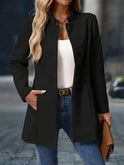 Women's Stand Collar Coat with Buttons and Pockets