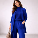 Women's 3-Piece Knit Lounge Set with Long Cardigan
