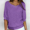 Women's Knit Sweater – Scoop Neck, Loose Fit