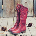 Women's Tall Lace-Up Riding Boots with Buckle