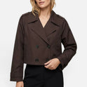 Women's Cropped Double-Breasted Trench Jacket