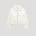 Women's Cropped Zip Jacket with Flap Pockets