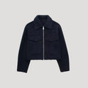 Women's Cropped Zip Jacket with Flap Pockets
