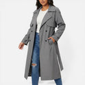 Women's Long Double-Breasted Trench Coat