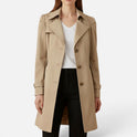 Women's Double-Breasted Trench Coat with Lapel Collar
