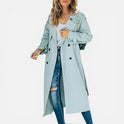Women's Loose Fit Long Double-Breasted Trench Coat