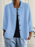 Women's Lightweight Button-Down Jacket with Collar