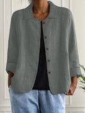 Women's Lightweight Button-Down Jacket with Collar