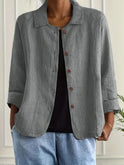 Women's Lightweight Button-Down Jacket with Collar