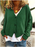 Women's Lightweight V-Neck Cardigan with Buttons