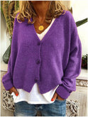 Women's Lightweight V-Neck Cardigan with Buttons