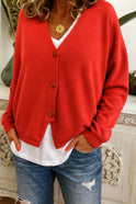 Women's Lightweight V-Neck Cardigan with Buttons
